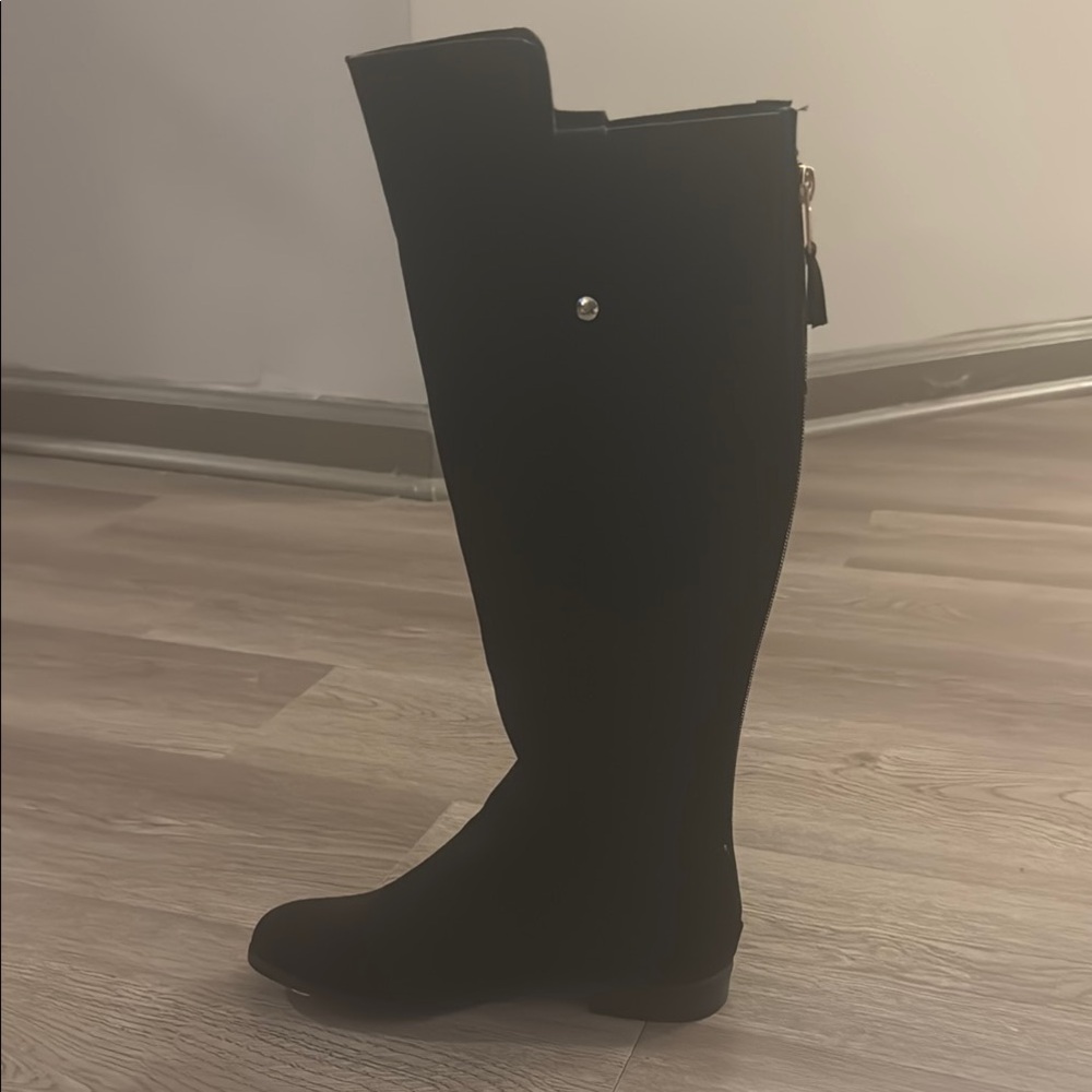 Anne Klein Size 6.5 Black Suede/Elastic Knee High Riding Boots NEW Audrey iFlex - Picture 8 of 16